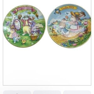 Avon Vintage Set of 2: Easter Parade 1993 Plate & All Dressed Up Easter Plate